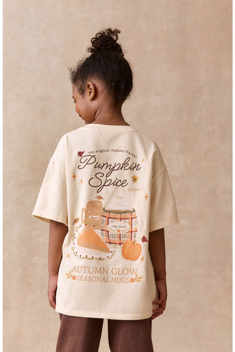 Kids' Pumpkin Spice Graphic T-Shirt, Alternate, color, CREAM