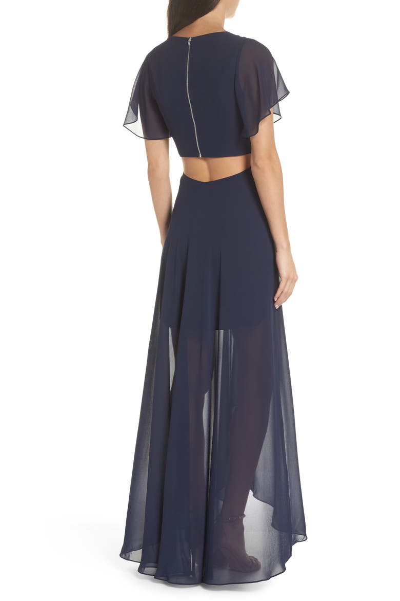 Cutout Maxi Dress, Alternate, color, NAVY
