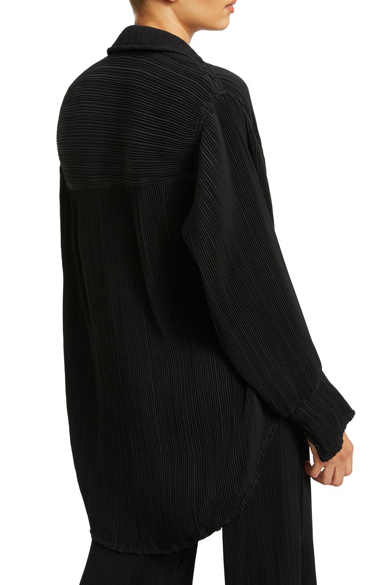 Good American Plissé Button-Up Shirt, Alternate, color,