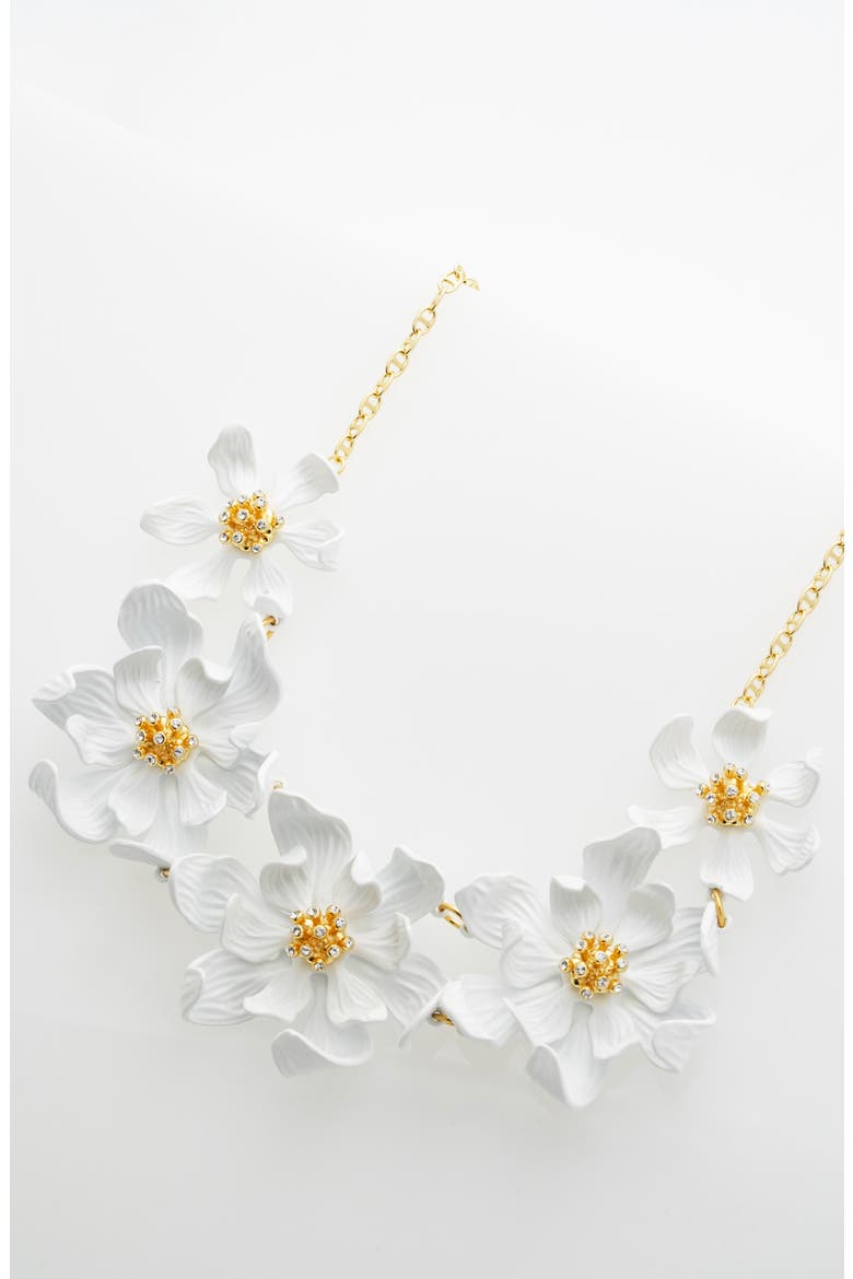 Fulla Furled Flower Enamel Charm Necklace, Alternate, color, METALLIC GOLD