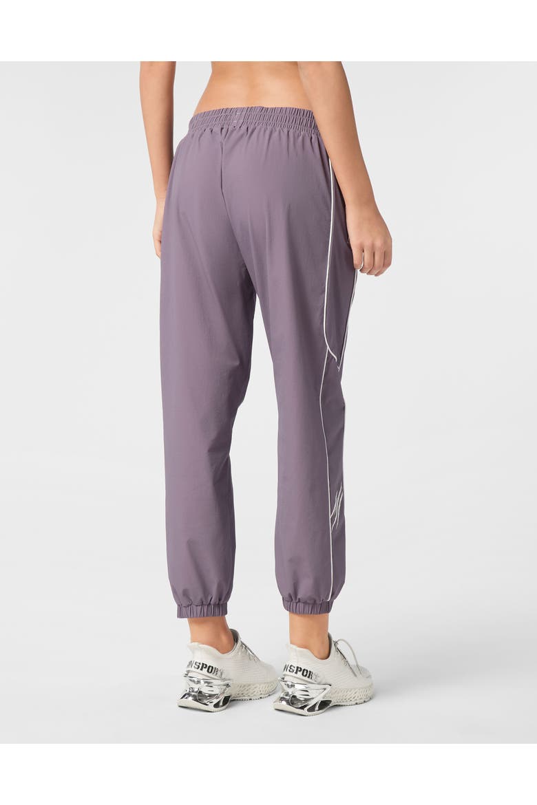 Nylon Loose Fit Piping Jogging Pants Scratch Women, Alternate, color, Purple