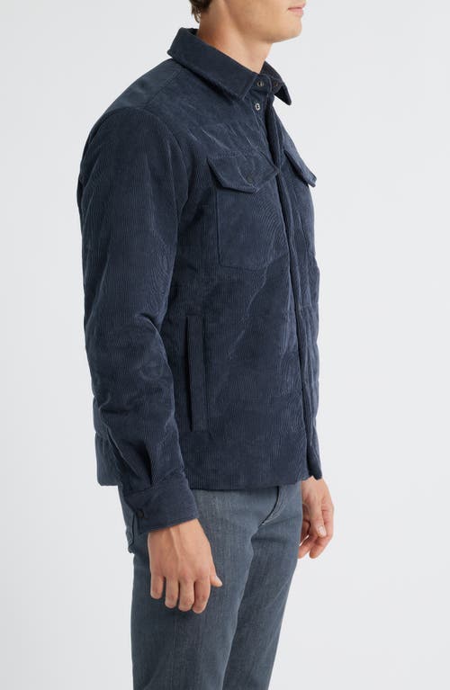 Save The Duck Magnus Water Repellent Corduroy Shirt Jacket In Blue