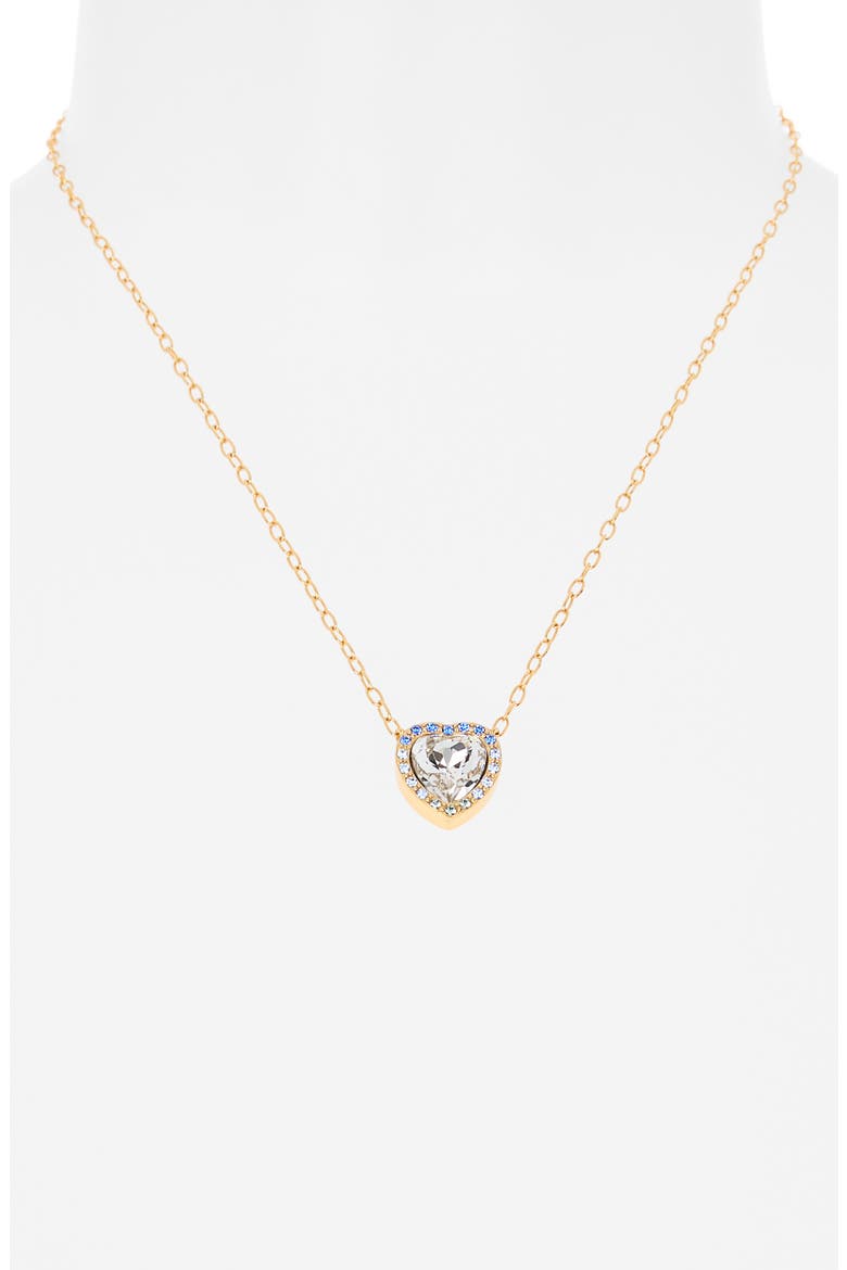 Pavé Crystal Heart Pendant Necklace, Alternate, color, BLUE