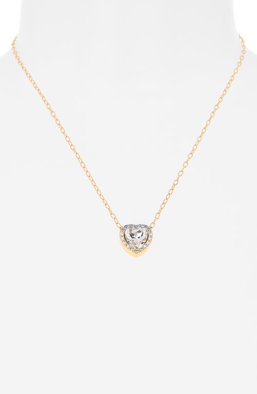 Kurt Geiger London Pavé Crystal Heart Pendant Necklace In Gold