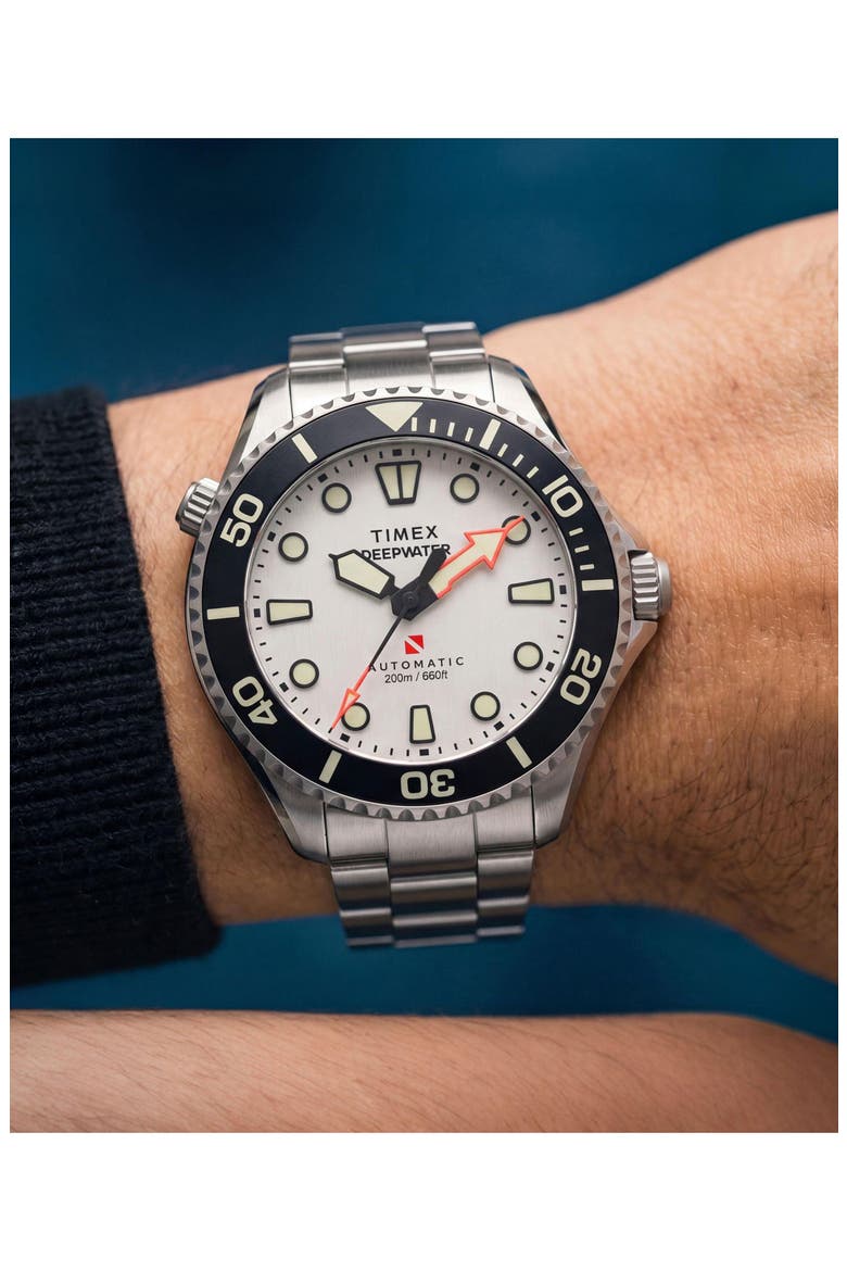 Deepwater Meridian Automatic Bracelet Watch, 41mm, Alternate, color, SILVER