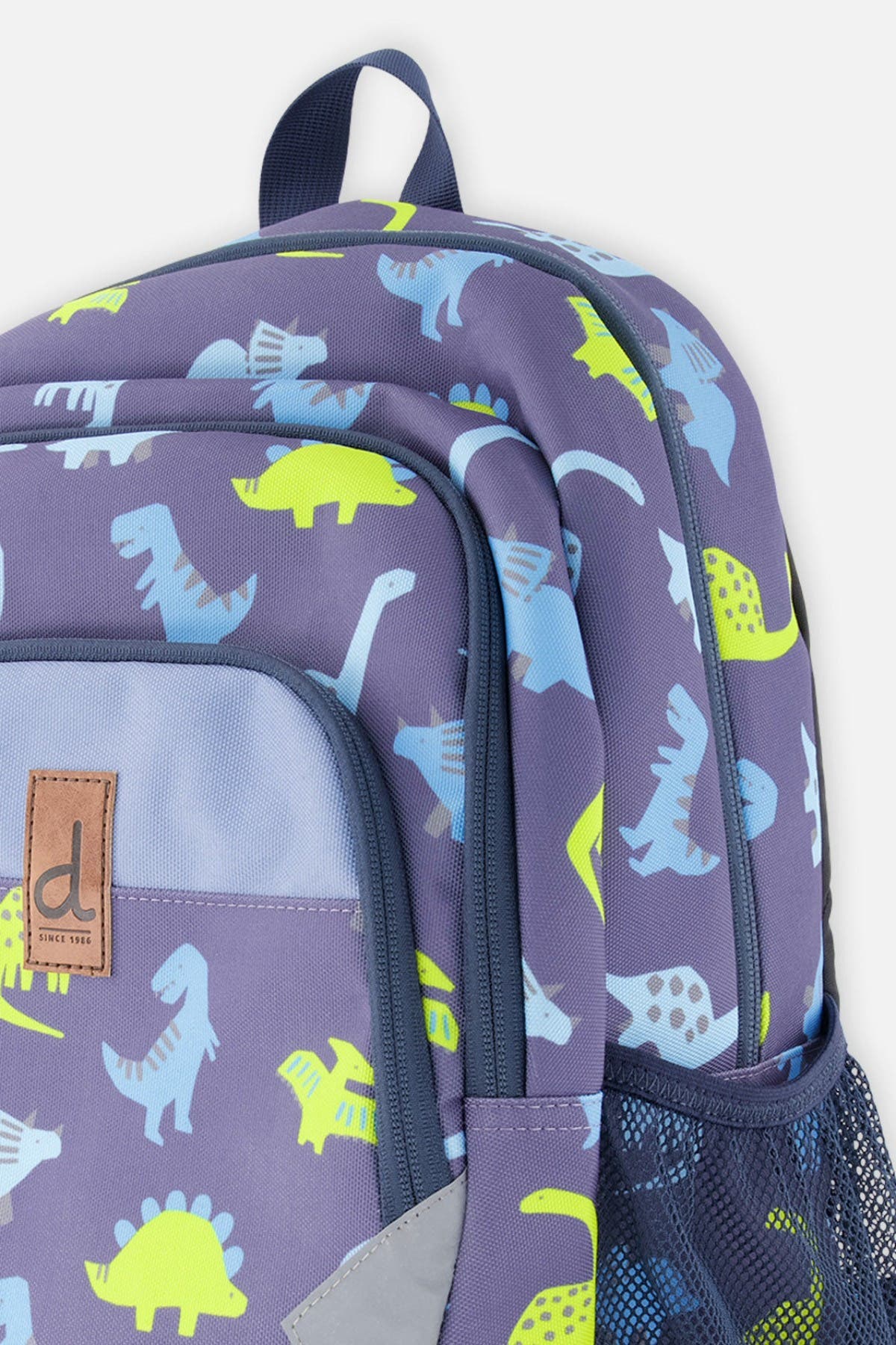 Deux par Deux Dinos Multi-Compartment Backpack, Alternate, color, Blue Printed Dinos