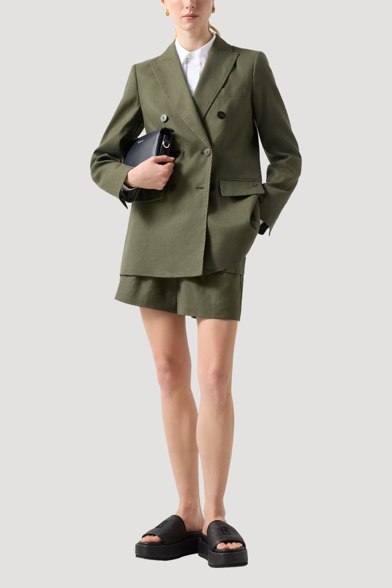 Linen Mix Blazer Hillary, Alternate, color, Olive green