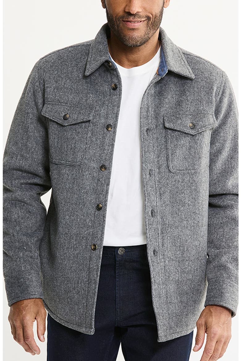 Quilt Lined Shirt Jacket, Main, color, CHARCOAL