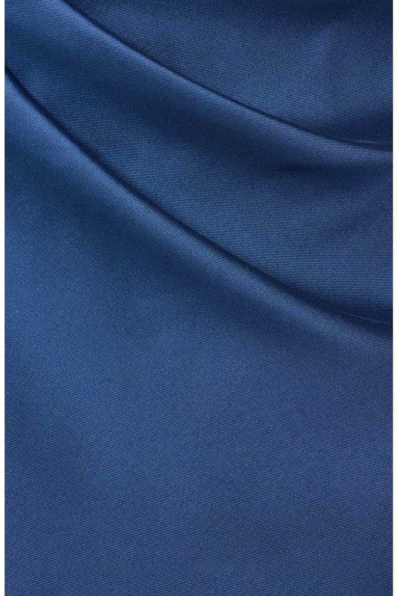 Pleated Stretch Mikado Gown, Alternate, color, NAVY
