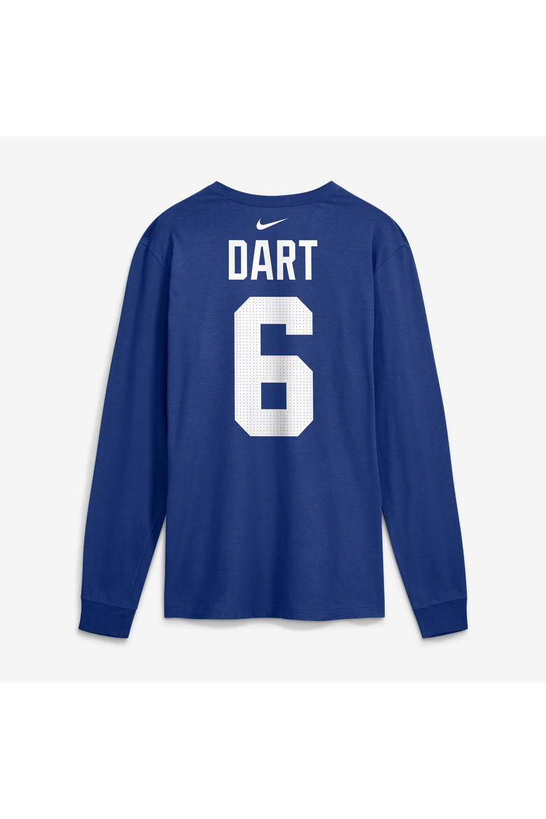 Men's Nike Jaxson Dart Royal New York Giants Name & Number Long Sleeve T-Shirt, Alternate, color, Royal