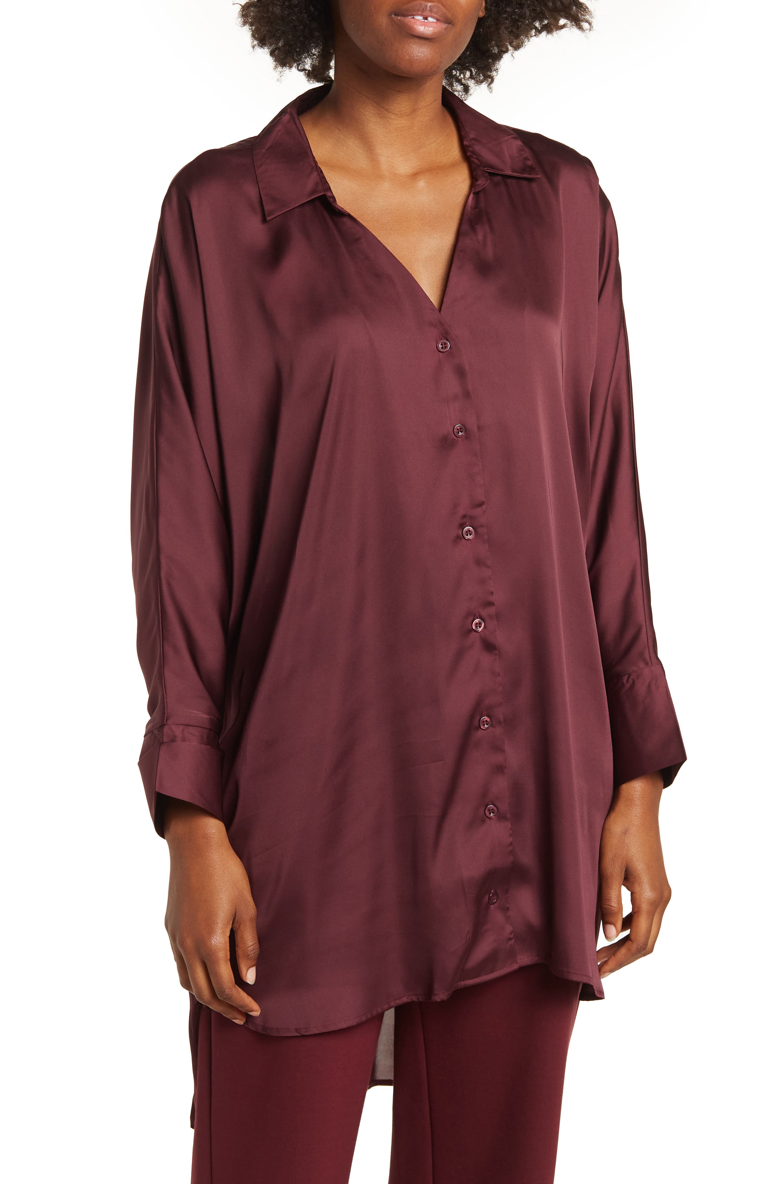 BY DESIGN Marissa Collared Poly Silk Tunic