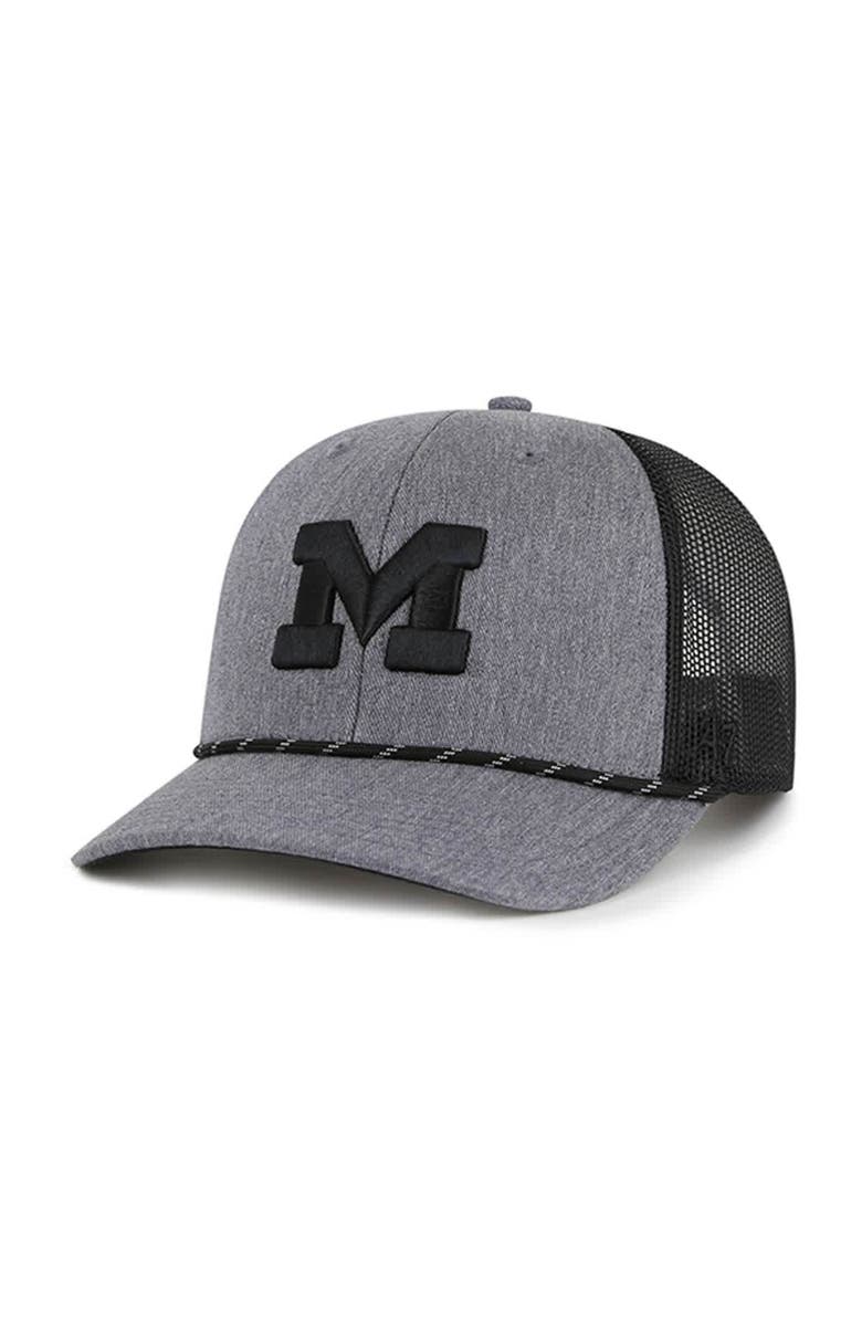 '47 Men's '47  Gray Michigan Wolverines Carbon Rope Adjustable Hat, Main, color, Gray