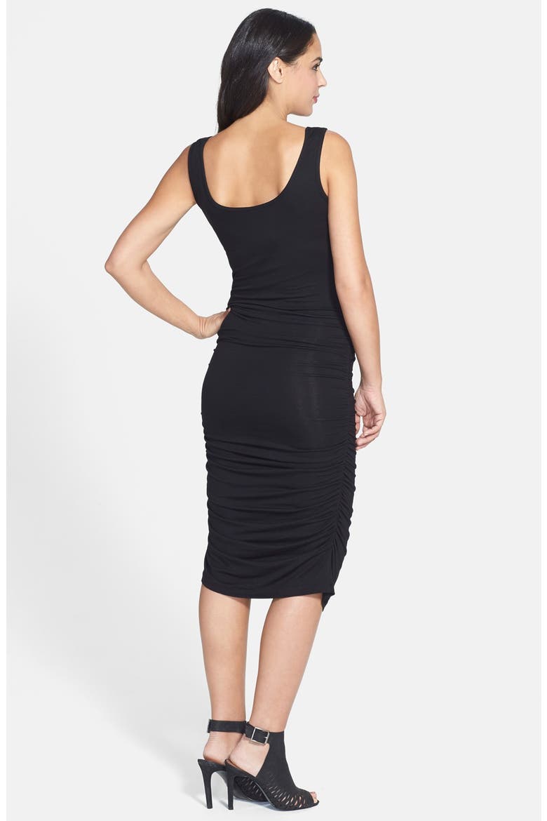 'Stella' Striped Jersey Maternity Dress, Alternate, color, BLACK