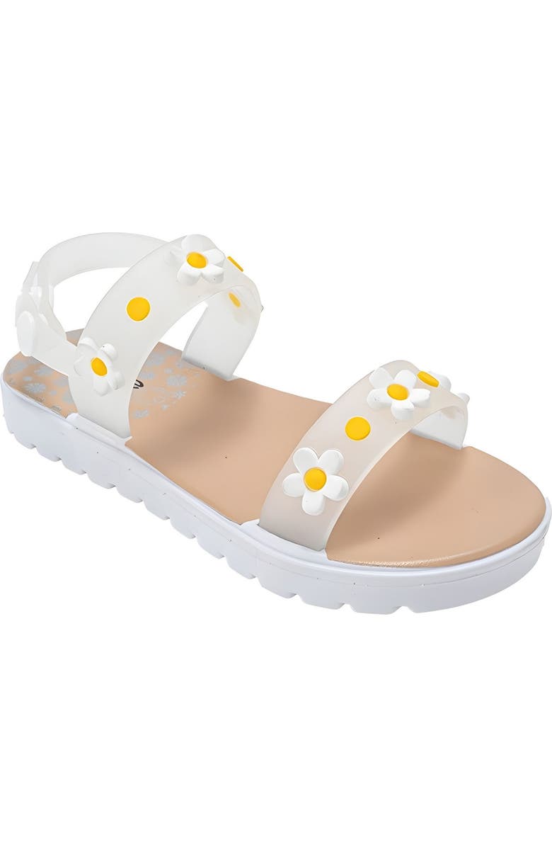 bebe Zella 3D Flower Sandal, Main, color, Clear