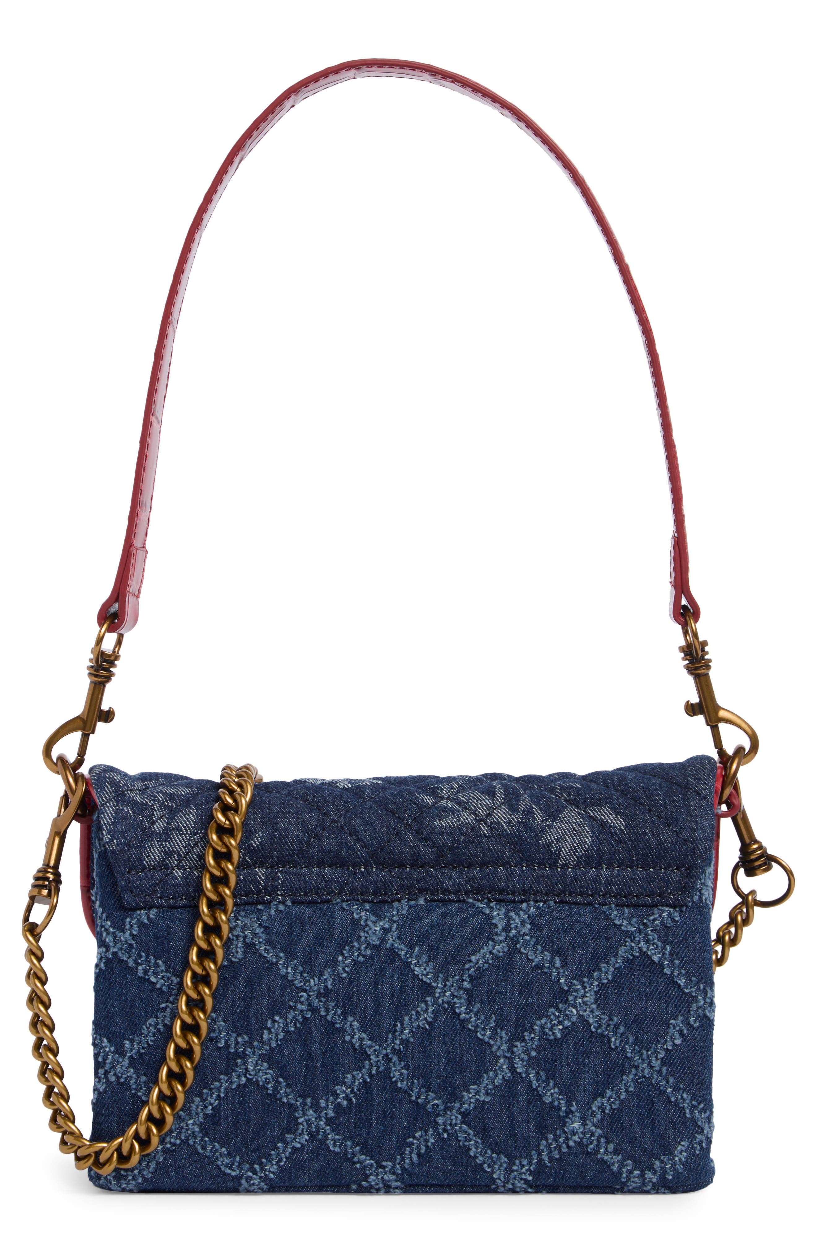 Mini Brompton Quilted Floral Denim Shoulder Bag, Alternate, color, NAVY