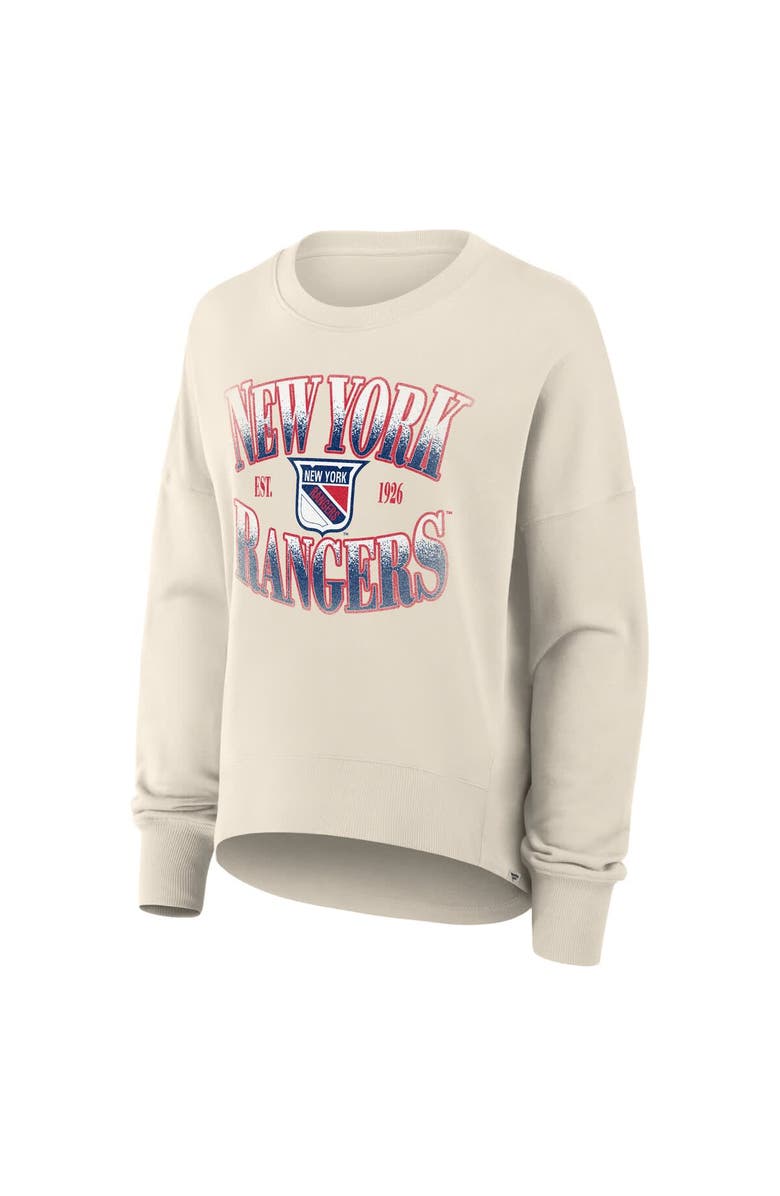 FANATICS Women
s Fanatics Cream New York Rangers Oversized Vintage Slice Pullover Sweatshirt, Alternate, color, Cream