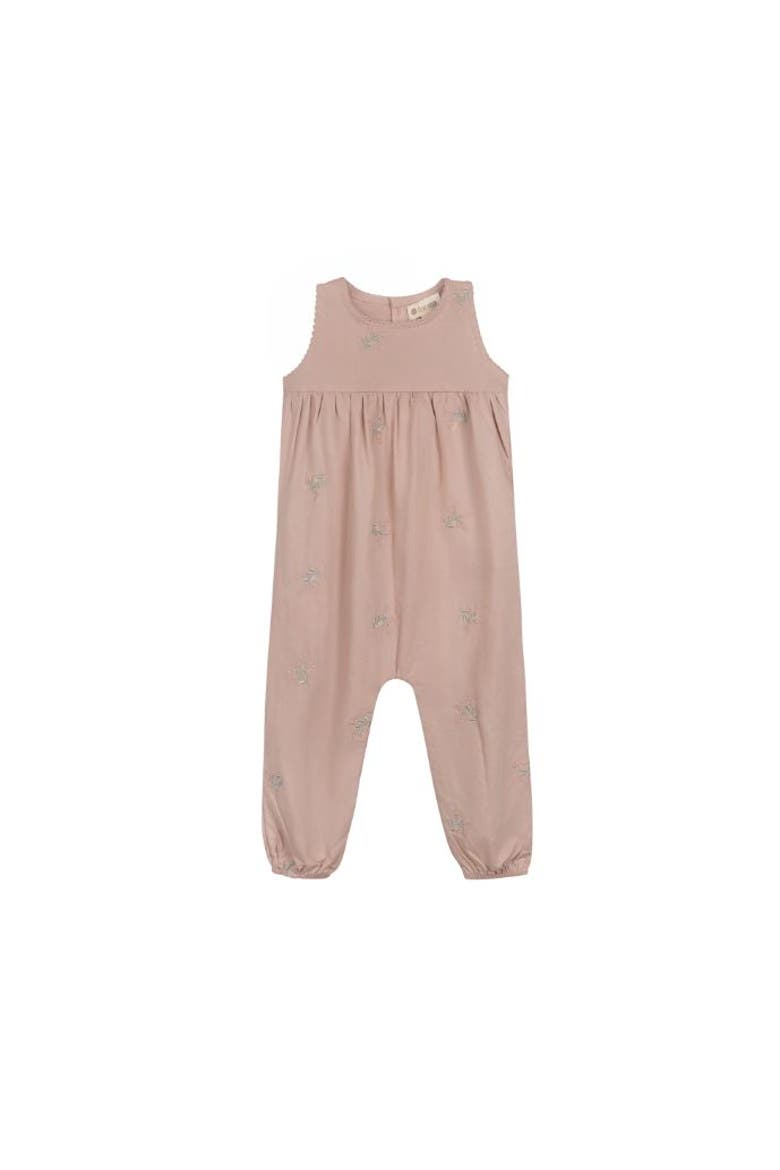 Looms Holland Collection - Girls Floral Long Romper, Main, color, Pink