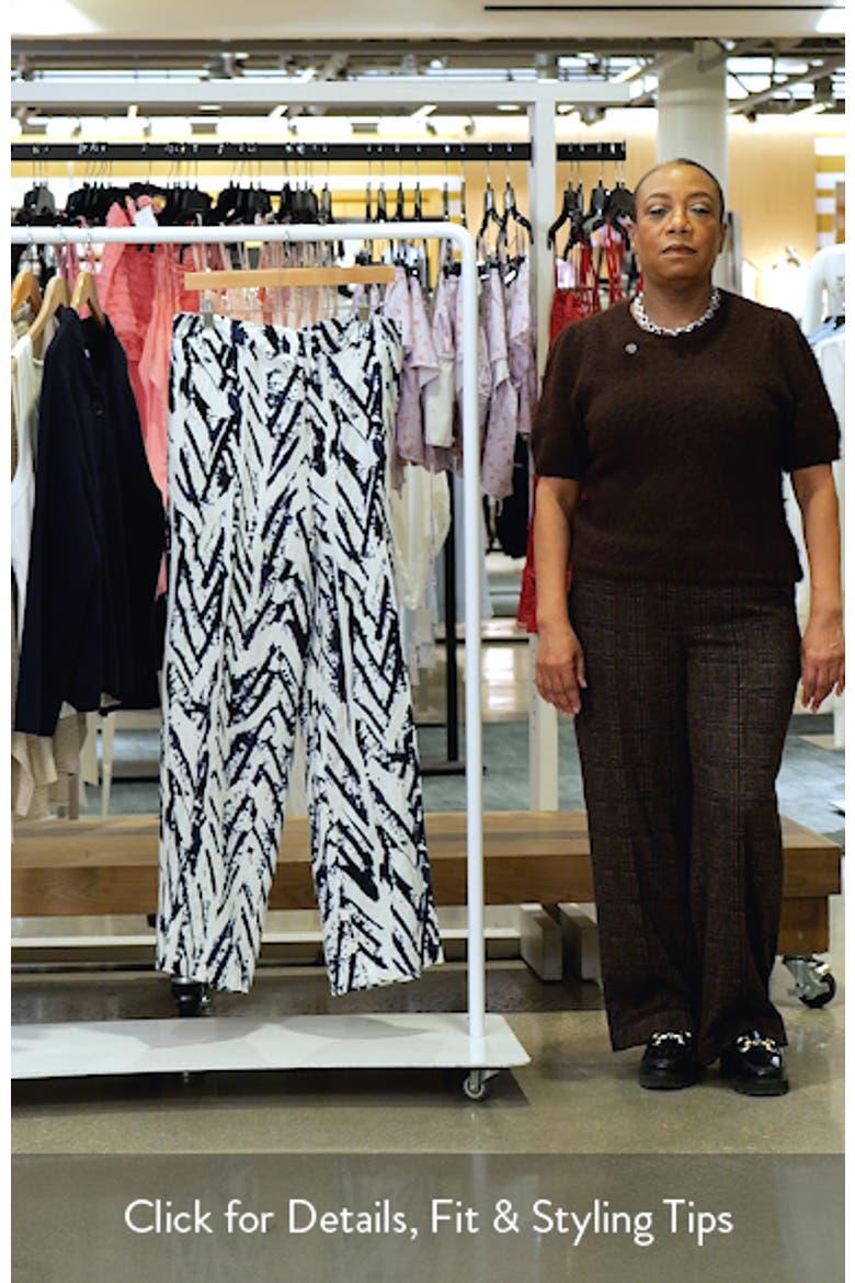 Indigo Crosshatch Linen Blend Wide Leg Pants video