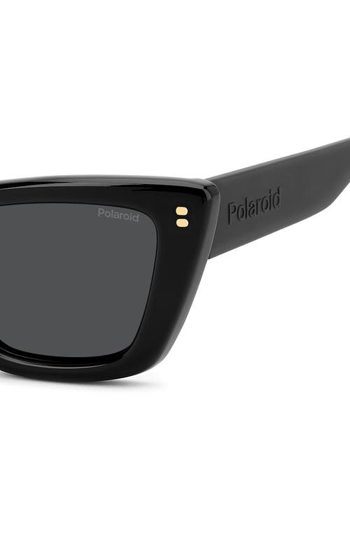 Polaroid 54mm Polarized Cat Eye Sunglasses In Black