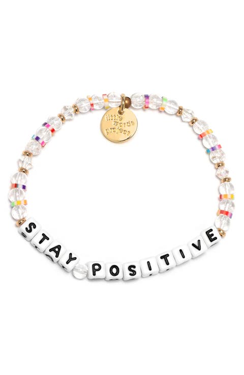Stay Positive Beaded Stretch Bracelet