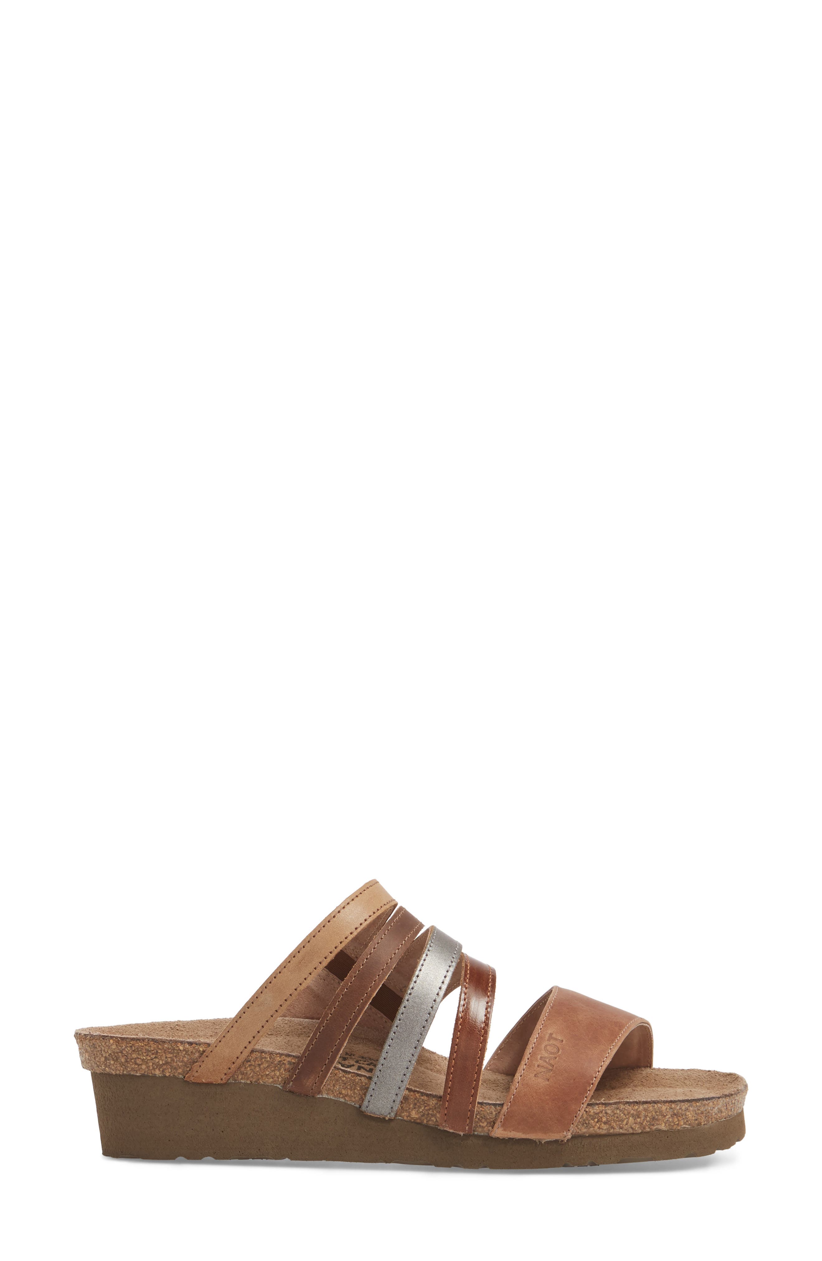 Peyton Slide Sandal, Alternate, color, LATTE BROWN LEATHER