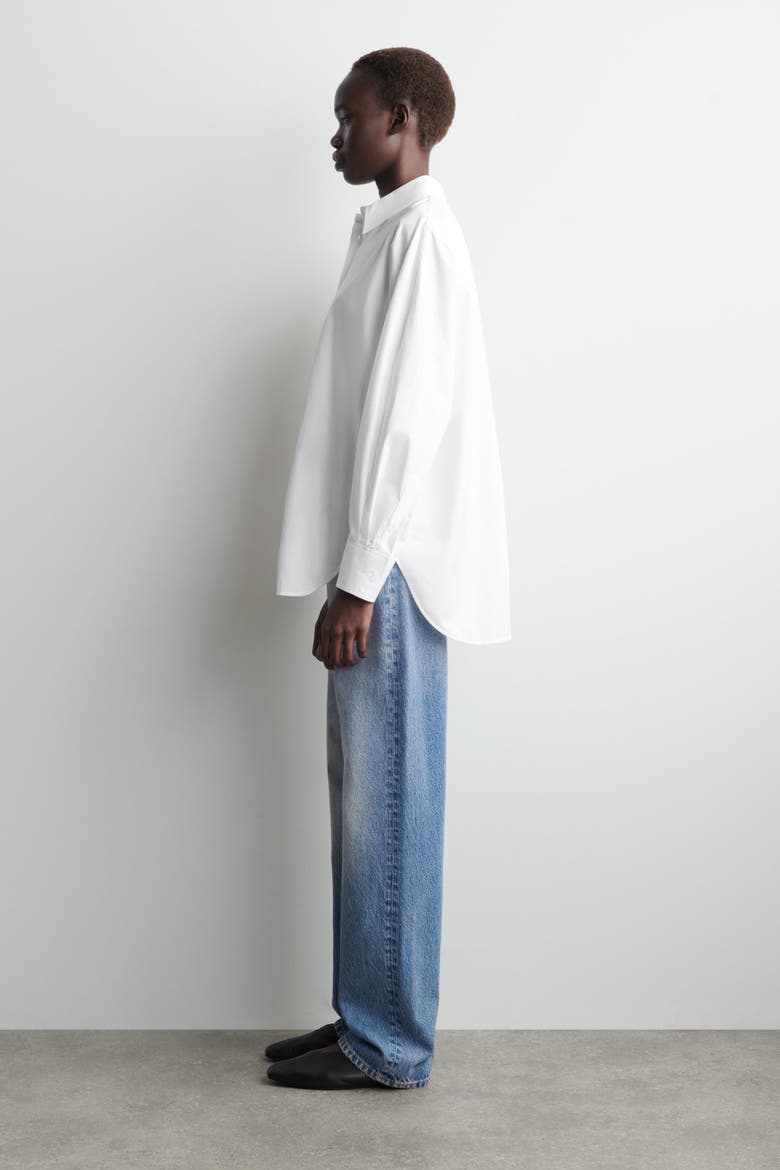 Relaxed Cotton Shirt, Alternate, color, WHITE