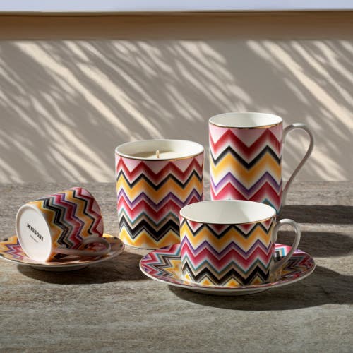 Missoni Tea Cup & Saucer Set Of 2 In Luxury Box In Red