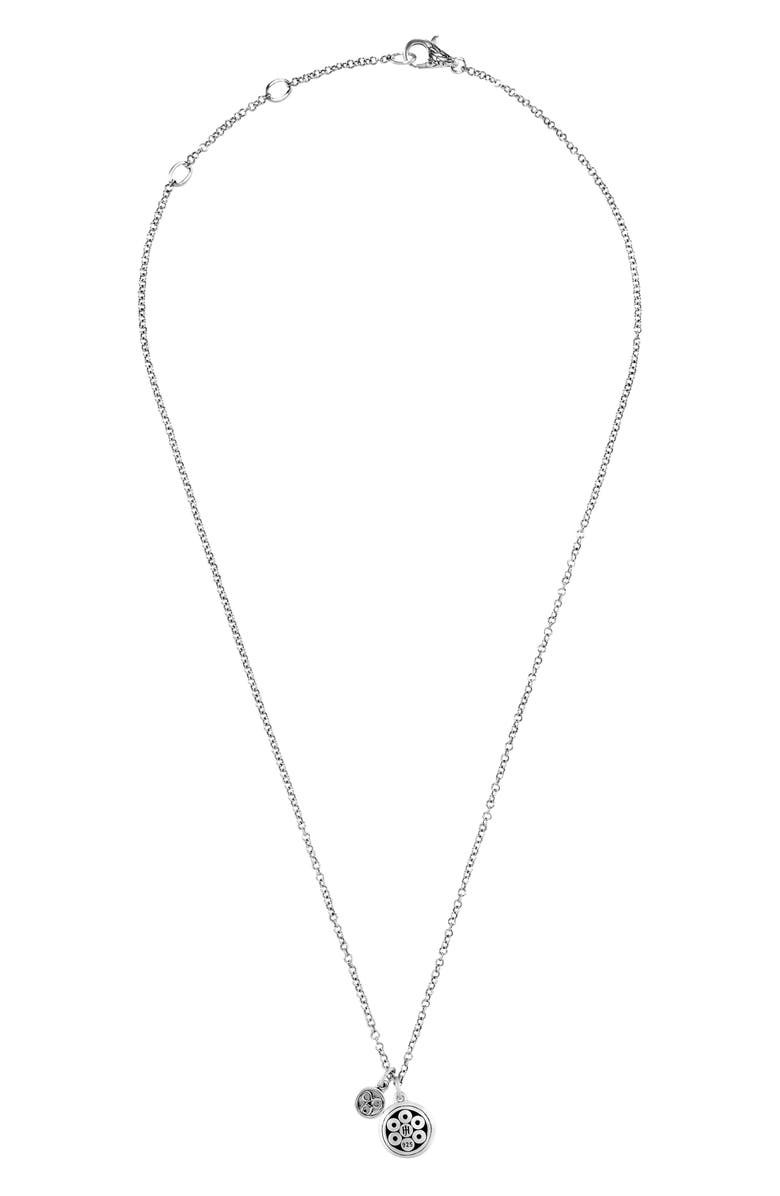 John Hardy Dot Hammered Double Pendant Rolo Chain Necklace, Alternate, color, 