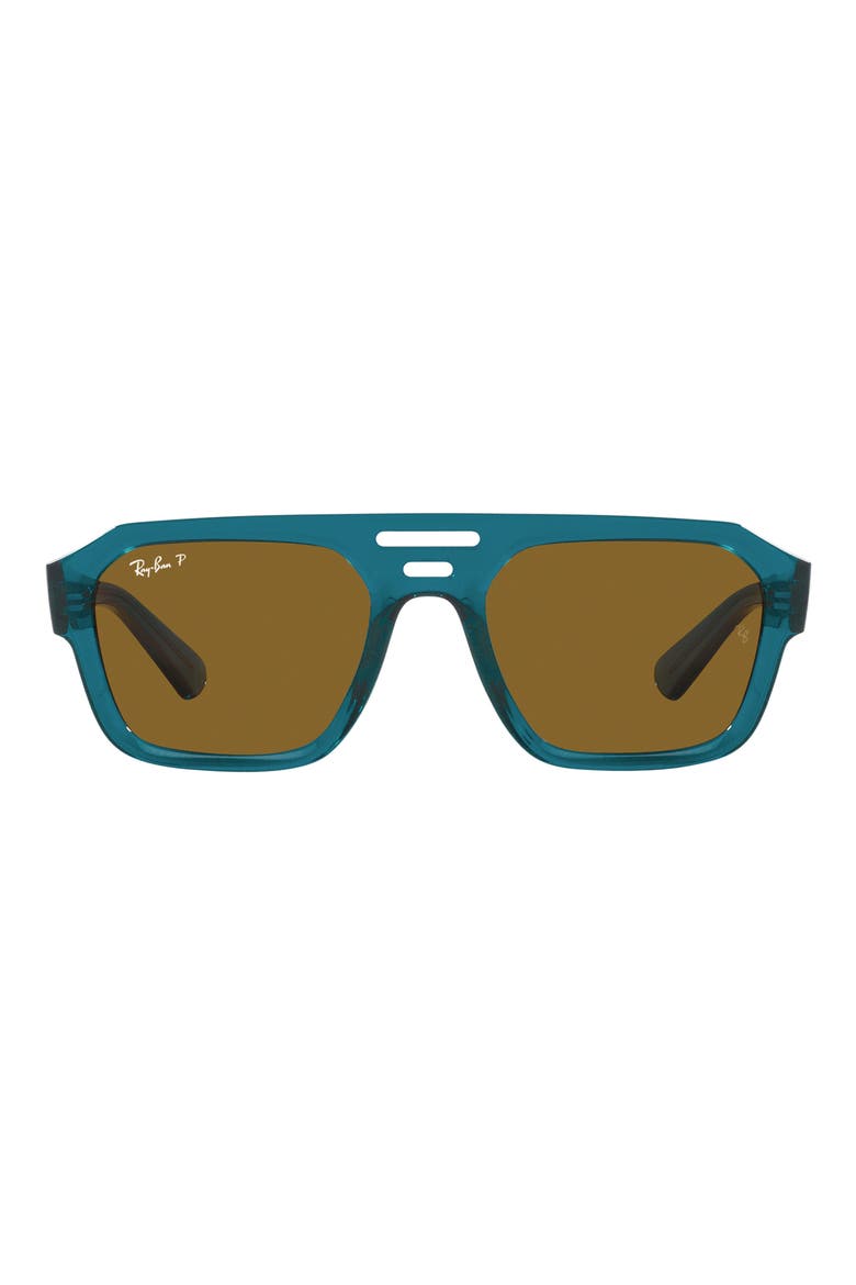 Corrigan 54mm Polarized Irregular Sunglasses, Main, color, LIGHT BLUE
