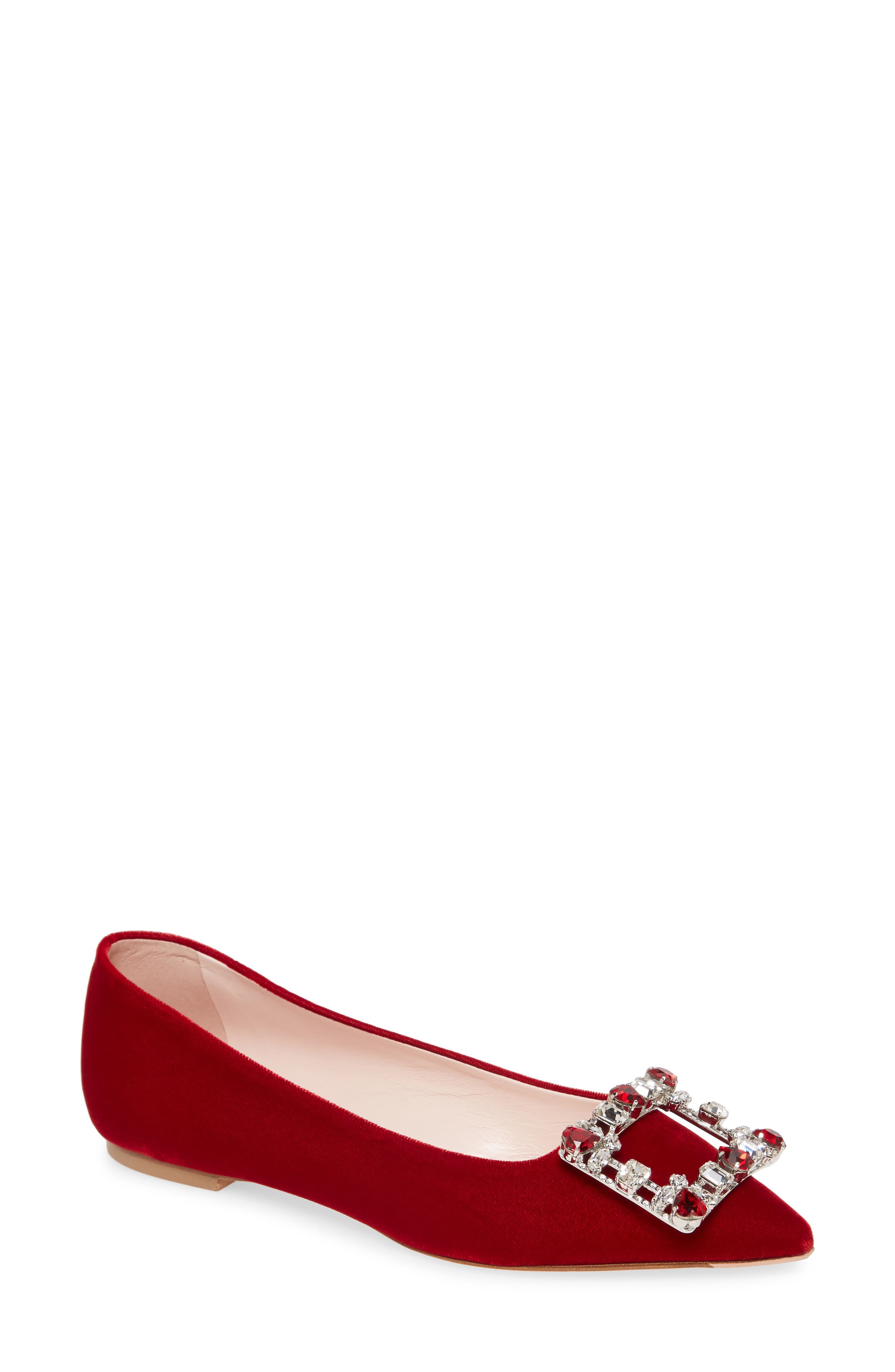 Roger Vivier Brochamour Crystal Buckle Flat, Main, color, 