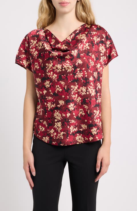 Floral Cowl Neck Top