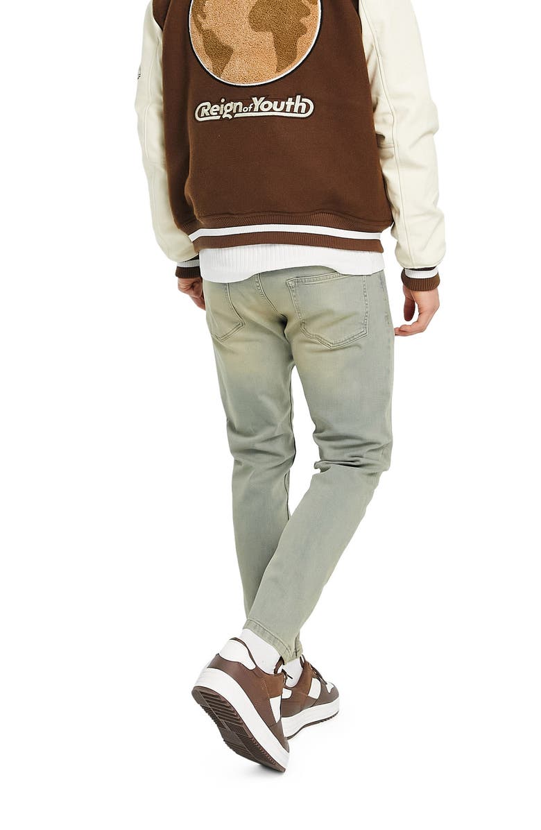 Topman Men's Tapered Fit Dirty Jeans, Alternate, color, 