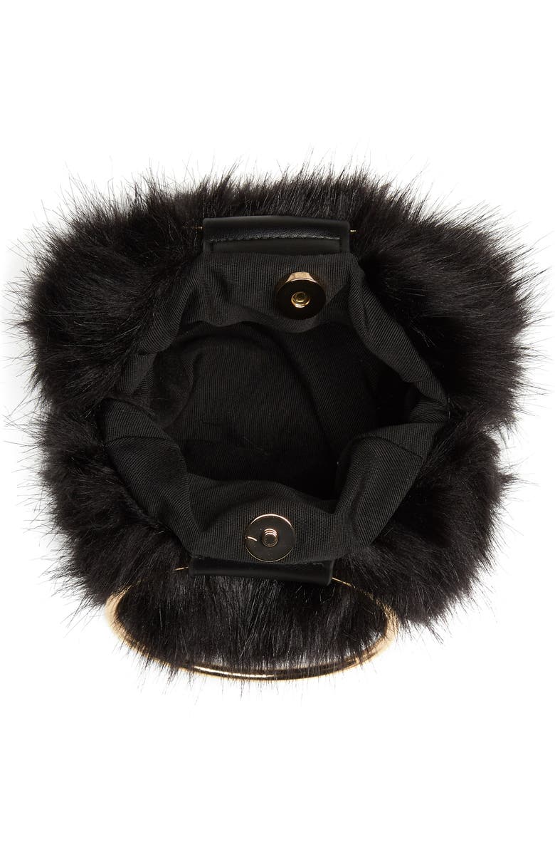 BP. Ring Handle Faux Fur Clutch, Alternate, color,