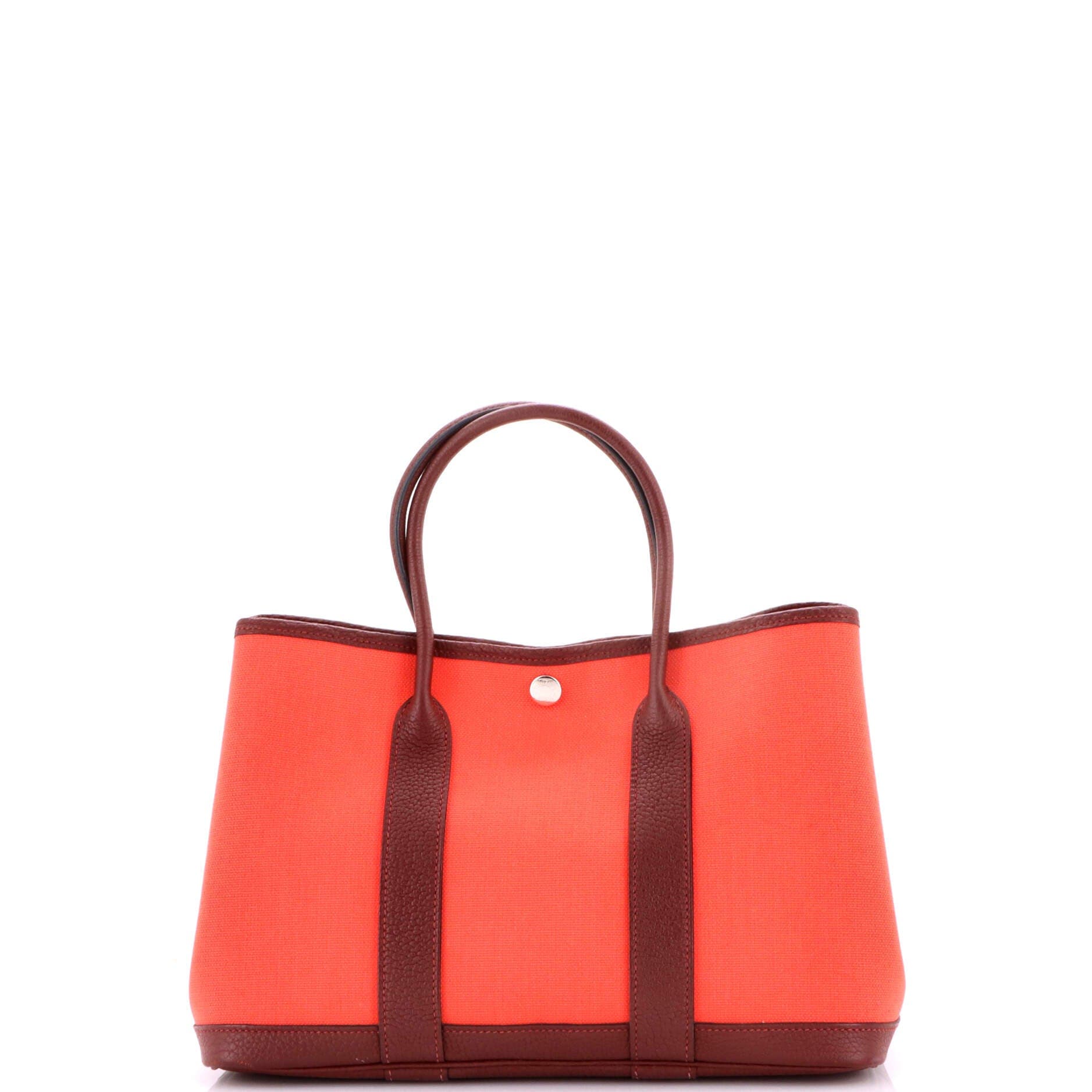 Pre-Owned Hermes Garden Party Tote Toile and Leather 30, Alternate, color, Rose Texas