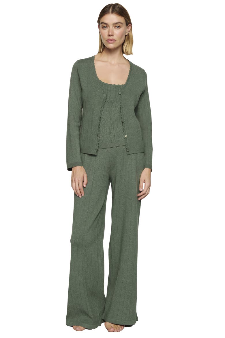 Pointelle Knit Scoop Neck Camisole, Alternate, color, DESERT SAGE