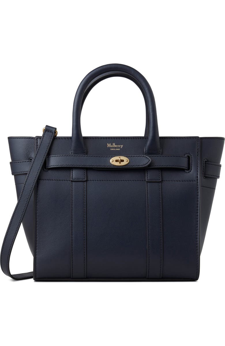 Mulberry Mini Zipped Bayswater Leather Satchel, Main, color,