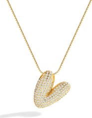 Mint & Lily Pave Bubble Initial Necklace