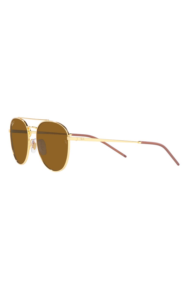 Ray-Ban 55mm Polarized Phantos Sunglasses, Alternate, color, Gold Flash