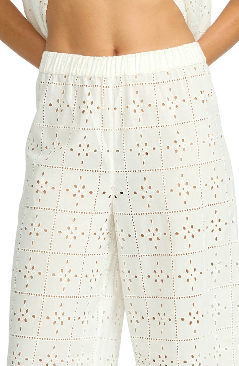 Billabong Cotton Eyelet Cover-Up Pants, Alternate, color, Salt Crystal