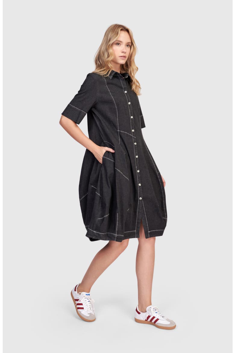 Barbie Wonderful Shirt Dress, Alternate, color, Black Denim
