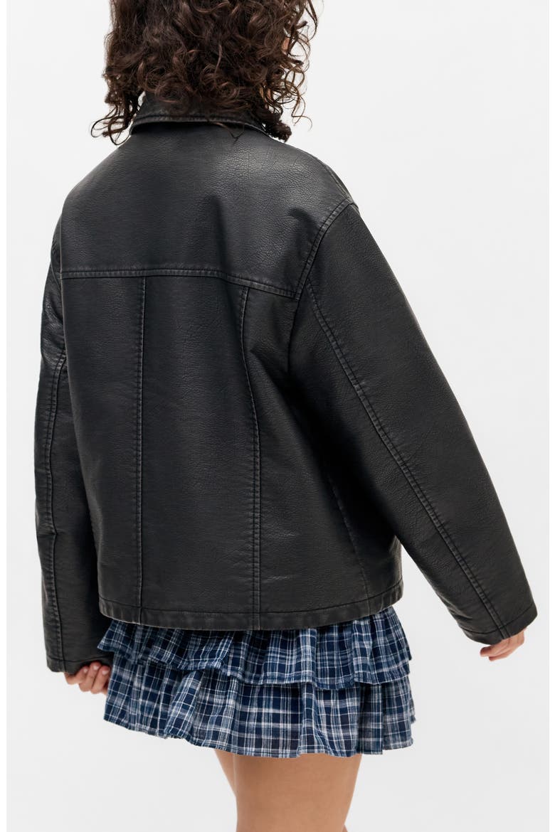 Dex Wadded Faux Leather Jacket, Alternate, color, BLACK