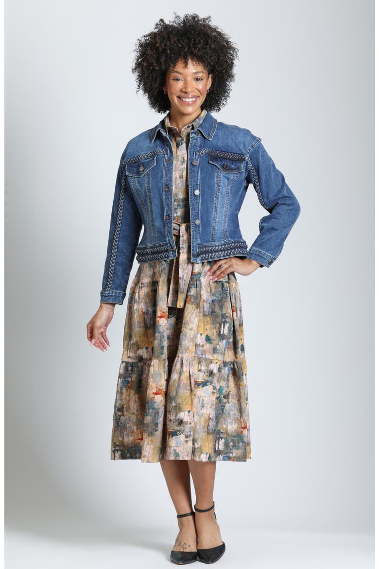 Braided Denim Jacket, Alternate, color, RIVER INDIGO
