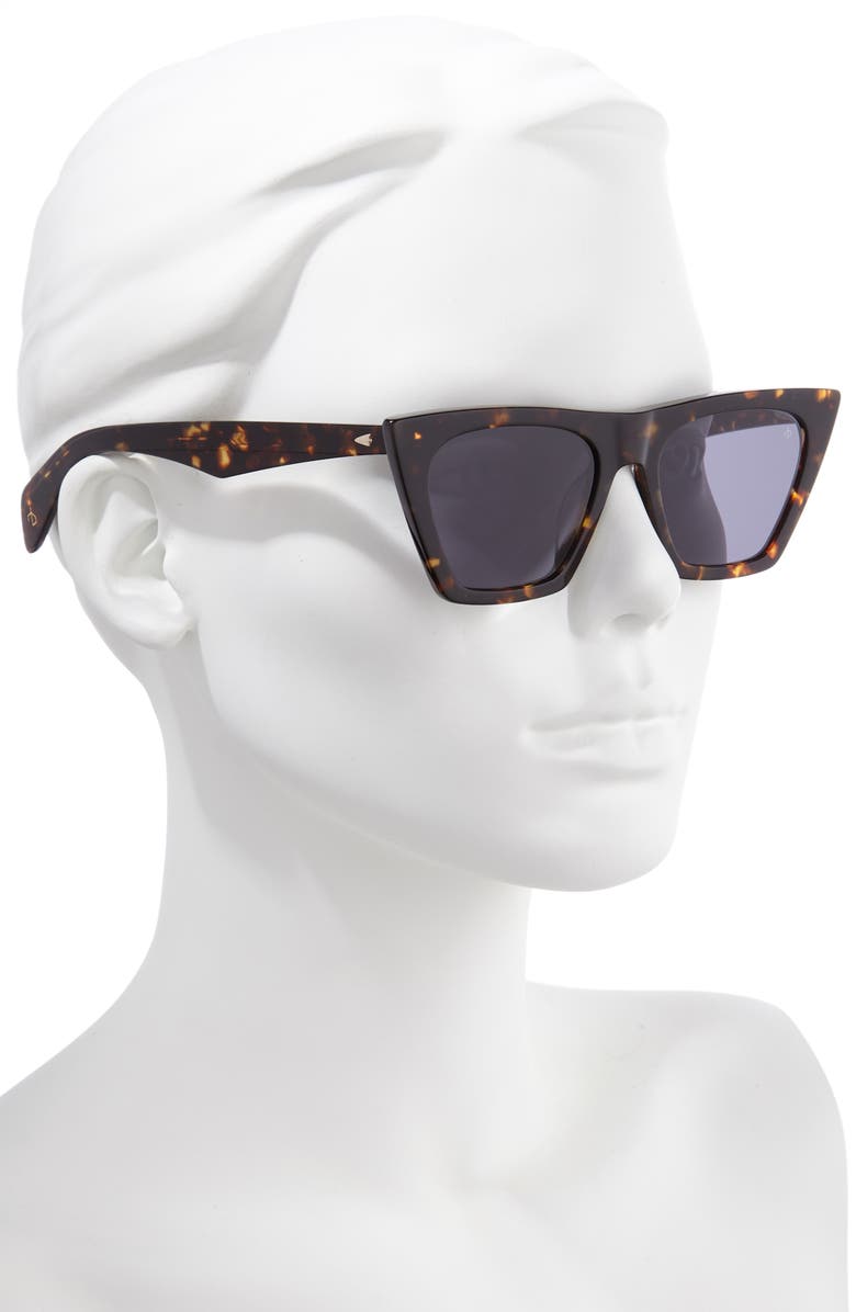 rag & bone 51mm Cat Eye Sunglasses, Alternate, color, Dark Havana