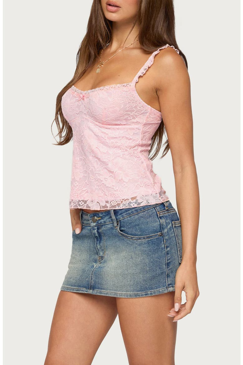 Frankie Lace Babydoll Tank Top, Alternate, color, PINK