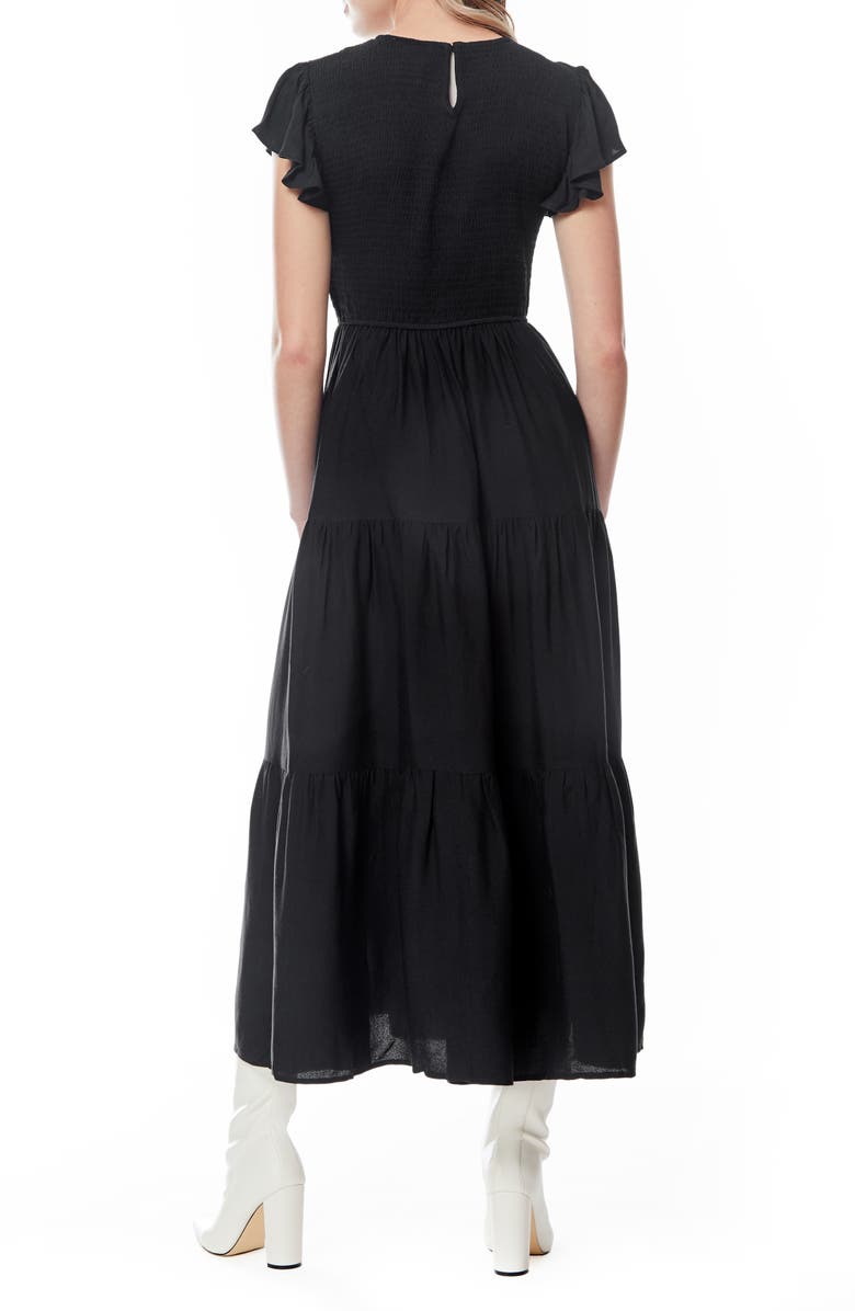 BY DESIGN Ainsley Tiered Maxi Dress, Alternate, color, Black