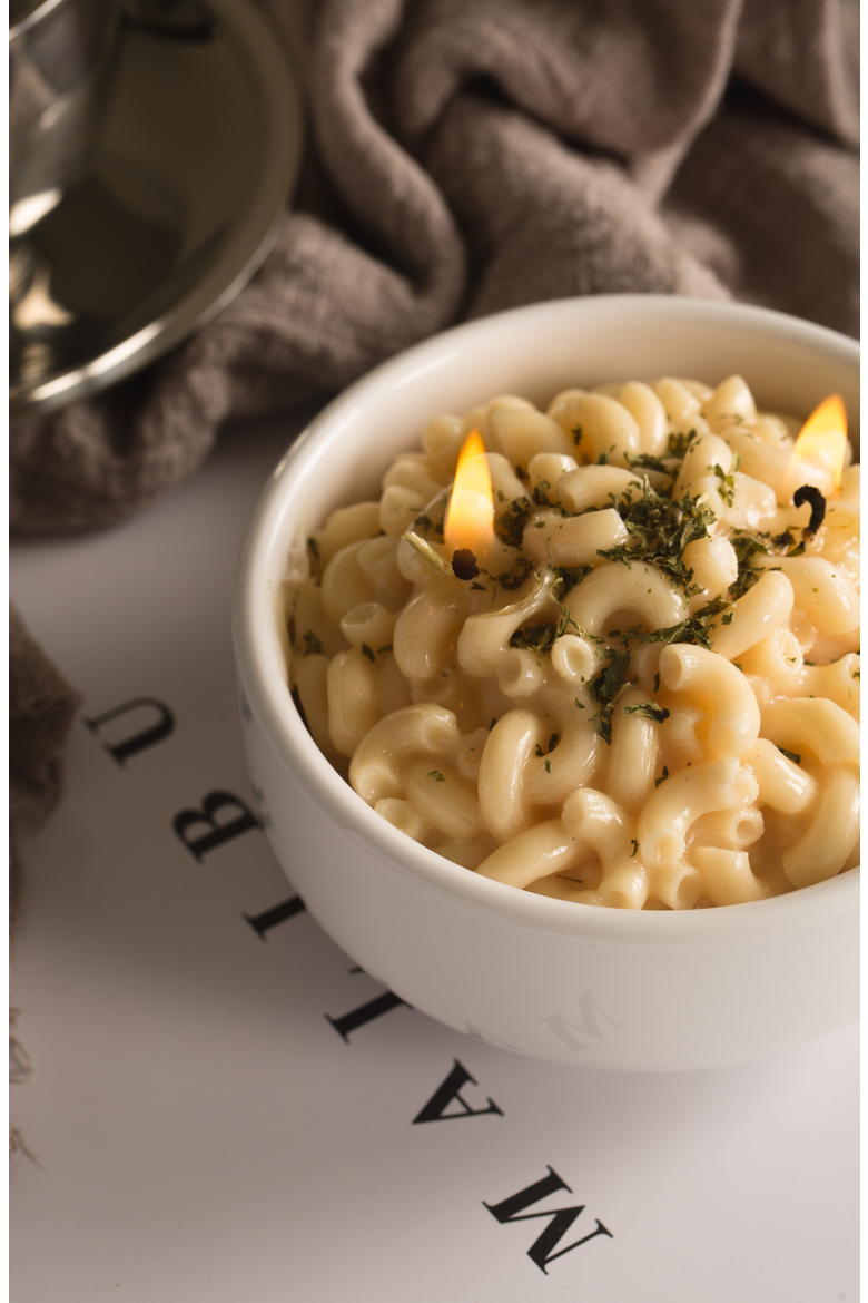 Macaroni and Cheese Pasta Candle, Alternate, color, Macaroni & Cheese