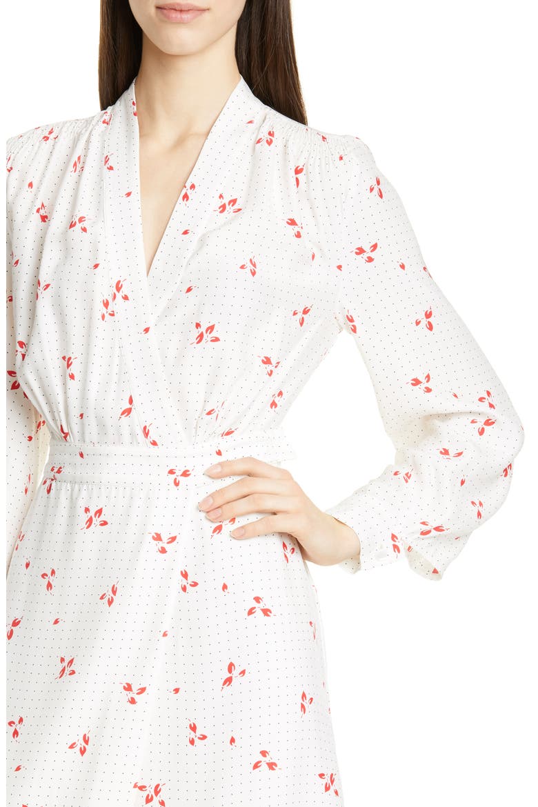 Allaire Long Sleeves Silk Dress, Alternate, color, NATURE WHITE MULTI