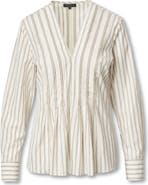 rag & bone Asher Stripe Pleated Cotton Blouse