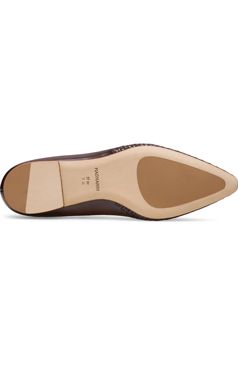Magnanni Stasia Woven Pointed Toe Flat, Alternate, color, Brown