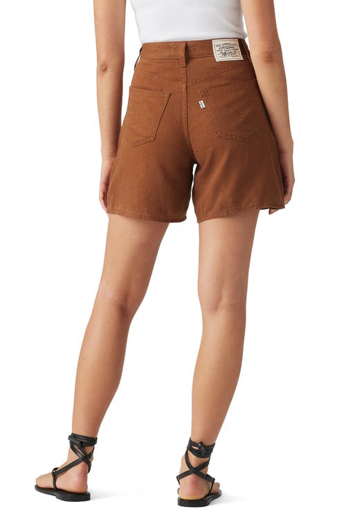 Levi's High Rise Baggy Cotton Linen Shorts In Sorrel Horse